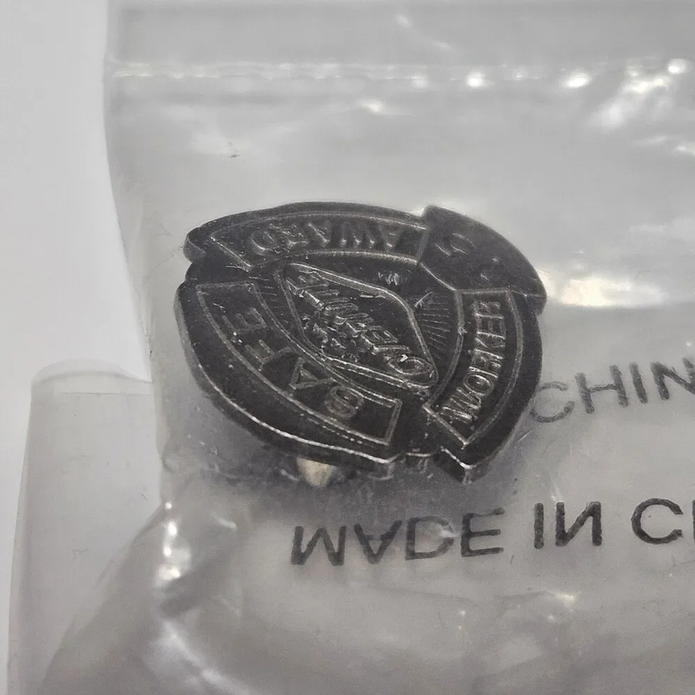 Safe Worker Award Overnight 15 Silver Tone Vintage Lapel Pin New
